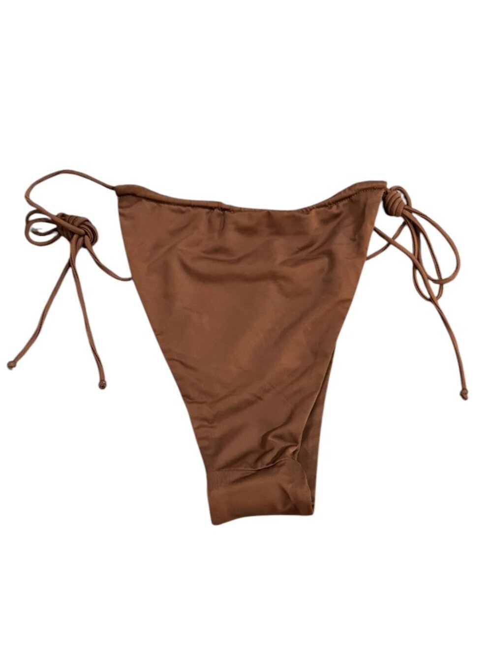Riot Swim Bixi Bikini Bottom NWT Chocolate Brown Tie Side Minimal